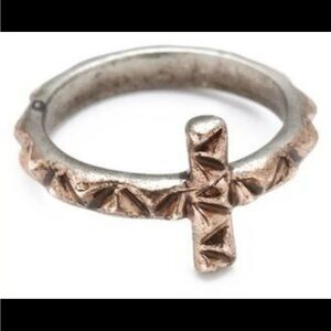 House of Harlow 1960 Rose Gold Plated Faceted Cross Ring